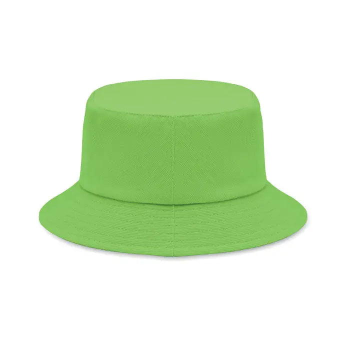 Palarie de soare din bumbac periat 260gr/m² verde lime cu bor larg si cozoroc structurat din tesatura impletita