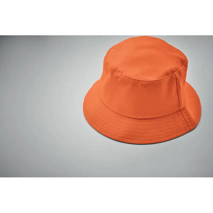 Palarie de soare portocalie din bumbac periat 260gr/m² cu tesatura impletita si bor cusut