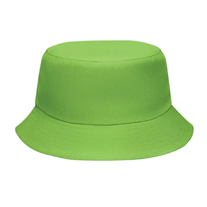 Palărie poliester 150 gr/m² solid verde lime din țesătură cu boruri largi și partea superioară plată