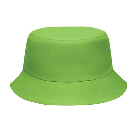 Palărie poliester 150 gr/m² solid verde lime din țesătură cu boruri largi și partea superioară plată