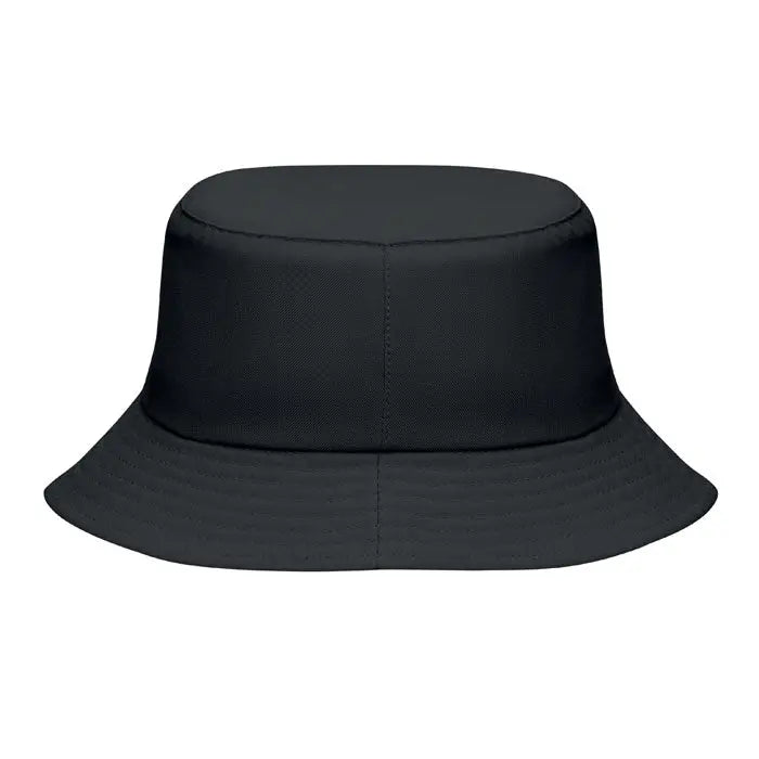 Palarie neagra din poliester 150 gr m² cu coroana usor captusita si bor lat pentru protectie suplimentara