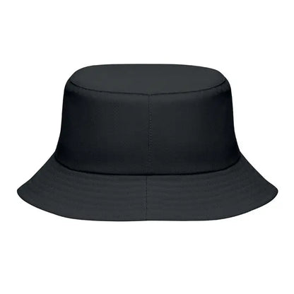 Palarie neagra din poliester 150 gr m² cu coroana usor captusita si bor lat pentru protectie suplimentara