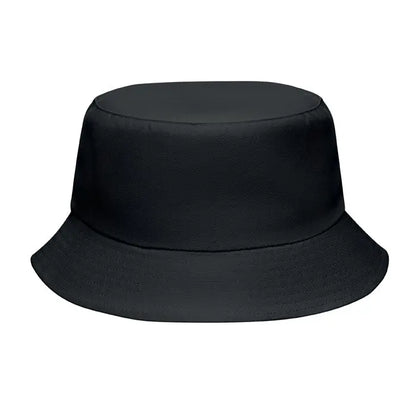 Palarie din poliester negru 150 gr pe metru patrat cu bor lat si coroana structurata pentru protectie solara