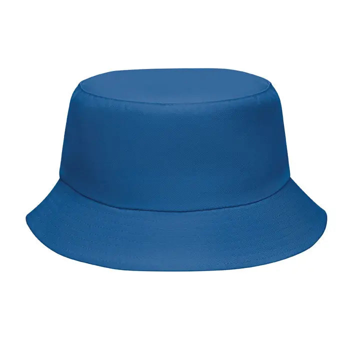 Palarie poliester 150 gr/m², albastru royal, model bucket cu cupola structurata si bor larg texturat