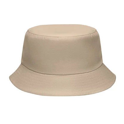 Beige palarie din poliester 150 gr/m² cu design tip bucket, top plat si bor larg
