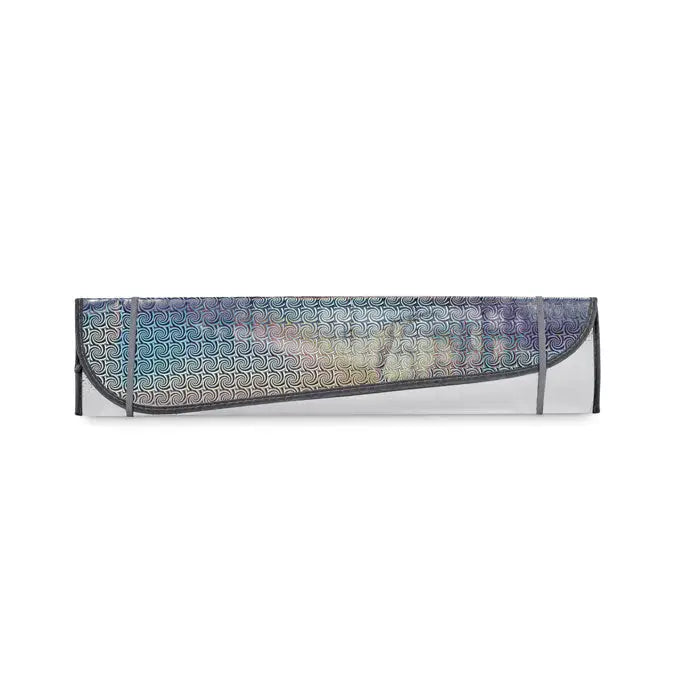 Parasolar pliabil pentru parbriz din material transparent cu model gradient iridescent albastru si mov