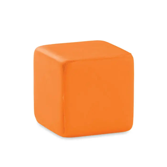 Patrat antistres cubic moale portocaliu aprins texturat ideal pentru relaxare si confort