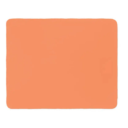 Patura de calatorie din lana rpet orange cu colturi rotunjite, material solid si texturat pentru confort
