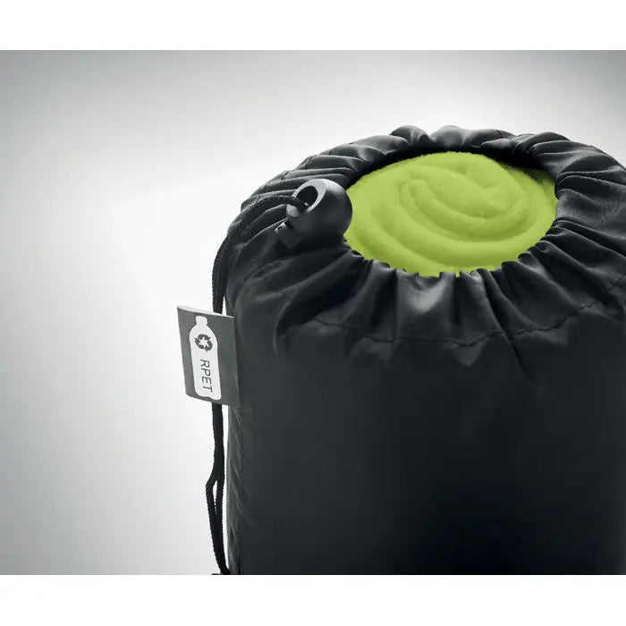 Patura de calatorie din lana rpet neagra cu captuseala verde lime si snur ajustabil pentru dormit optimization