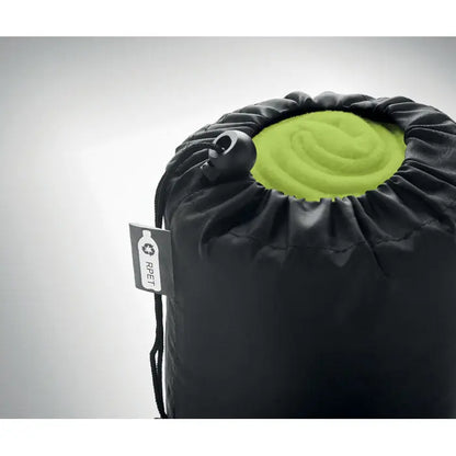 Patura de calatorie din lana rpet neagra cu captuseala verde lime si snur ajustabil pentru dormit optimization