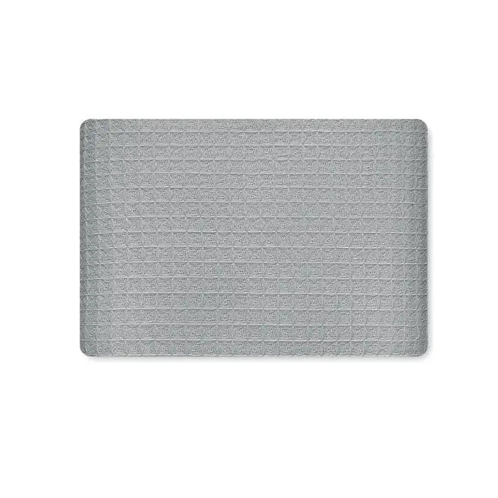 Patura de vafe de bumbac 350 gr m² cu model tesut in relief si textura gri pentru baie