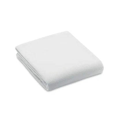 Pătură din lână rpet 130gr/m² cu o cârpă moale albă din microfibră pliată într-un pătrat compact