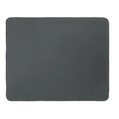 Patura din lana rpet 130gr/m² dreptunghiulara gri inchis cu colturi rotunjite si material fleece moale