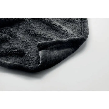 Pătură din lână rpet 280 gr/m² cu suprafață moale și texturată și margini finisate uniform, culoare gri închis