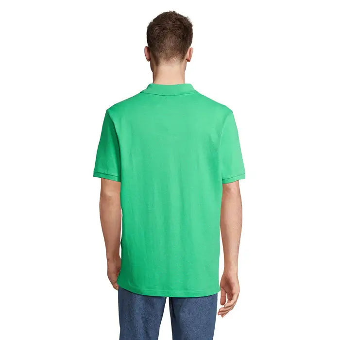 Tricou polo pegase organic 210g verde vibrant cu mâneci scurte și guler clasic din material organic