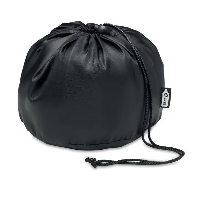 Perna de calatorie din 210d rpet cu sac de depozitare negru cu snur din material durabil si eticheta mica branded