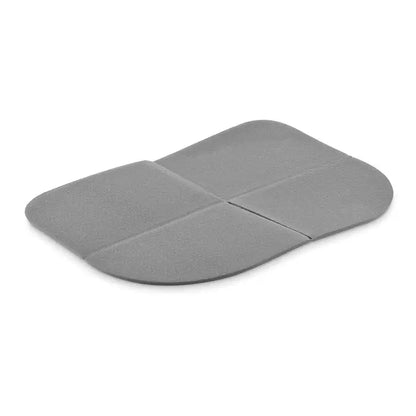 Perna de scaun pentru exterior pliabila gri cu textura moale si design minimalist, potrivita pentru uz exterior