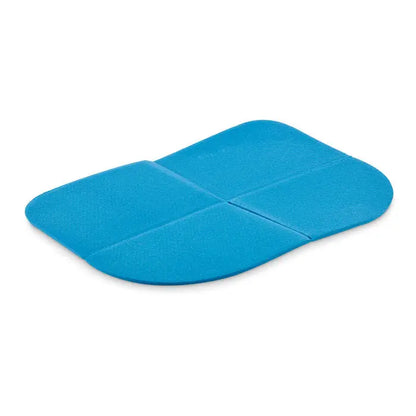 Perna de scaun pentru exterior pliabila albastra cu suprafata texturata si design segmentat din material rezistent