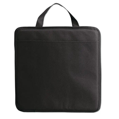 Perna netesuta pentru stadion laptop sleeve din tesatura neagra cu maner superior si buzunar frontal