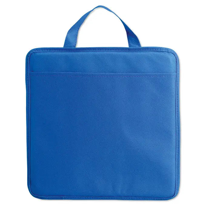 Perna netesuta pentru stadion albastra husa pentru laptop din material textil cu maner superior si buzunar frontal