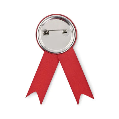 Pin insigna în stil panglică roșie cu spate metalic și sistem de prindere sigur
