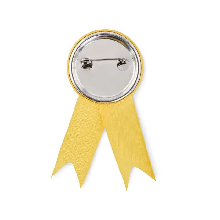 Pin insigna în stil panglică galbenă cu spate metalic și închizătoare de siguranță
