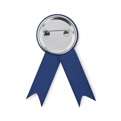 Pin insigna in stil panglica cu panglica albastra si spate metalic cu sistem de prindere siguranta