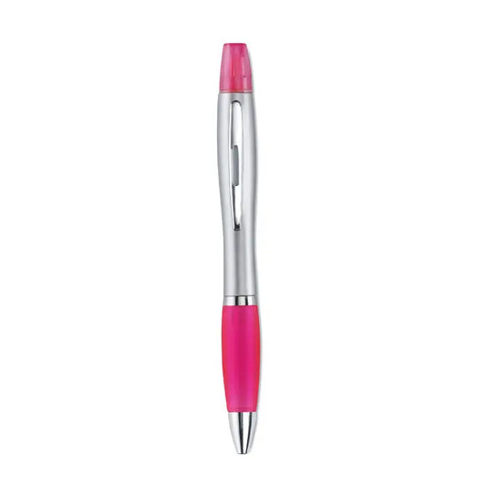 Pix 2 in 1 marker textmarker argintiu si fucsia cu prindere texturata pentru scris precis