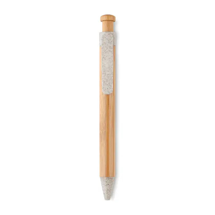 Pix abs din bambus cu grip gri texturat si capac asortat, stil minimalist si design elegant