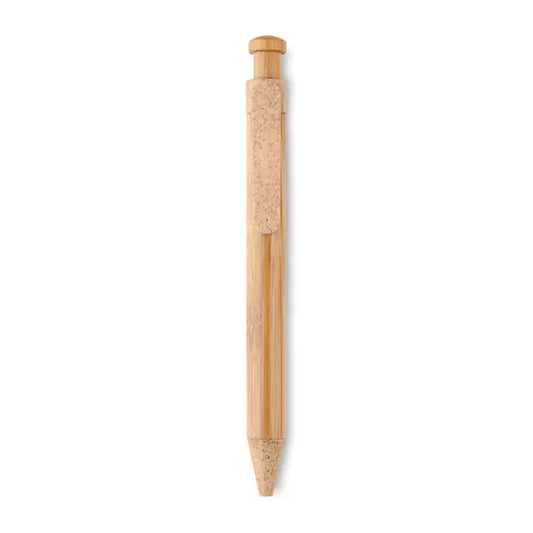 Pix abs din bambus cu grip si capac din plută și textură naturală de lemn ideal pentru scris elegant