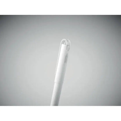 Pix albastru cu cerneală gel alb din plastic rpett cu clips și branding subtil pe corp