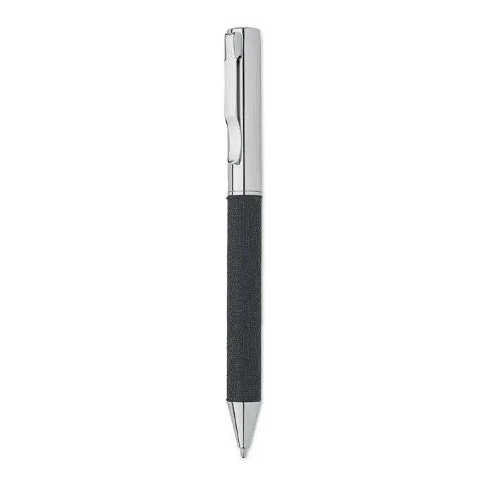 Pix cu bile din metal argintiu si negru cu grip texturat intr-o cutie eleganta