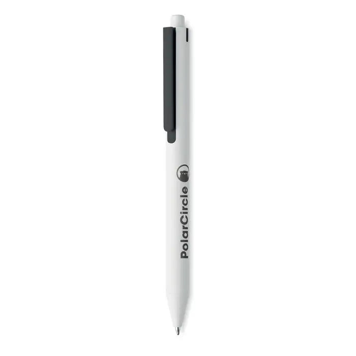 Pix cu buton abs reciclat alb cu grip si capac negru stilou cu bila polarcircle