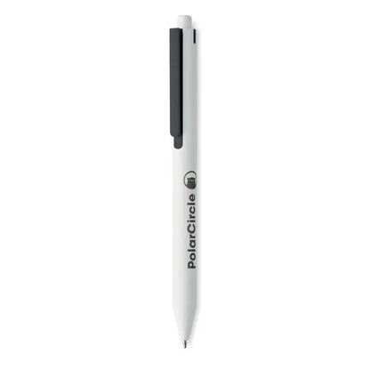 Pix cu buton abs reciclat alb cu grip si capac negru stilou cu bila polarcircle