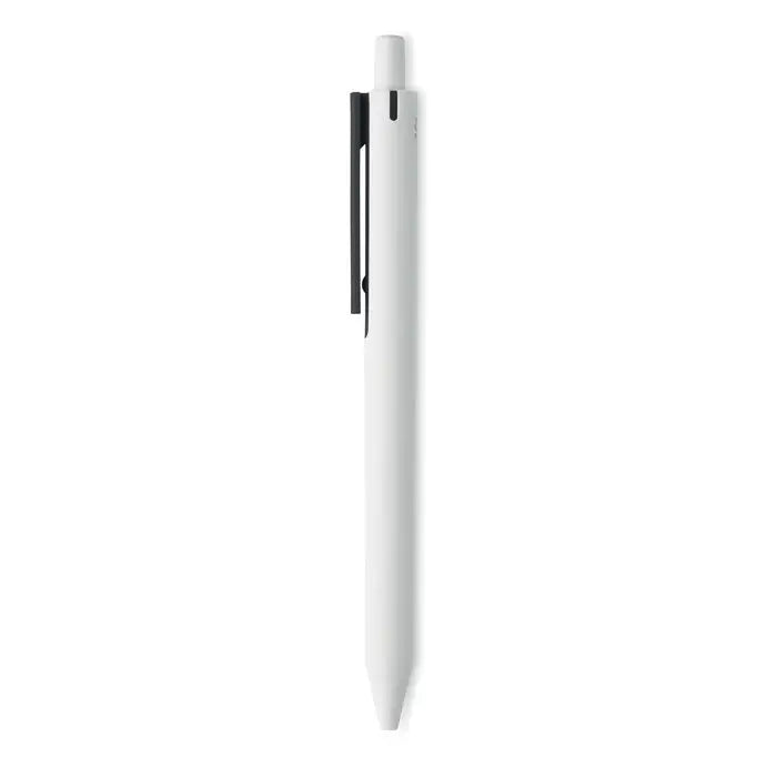 Pix cu buton alb cu design minimalist si clip negru din abs reciclat pentru scris precis