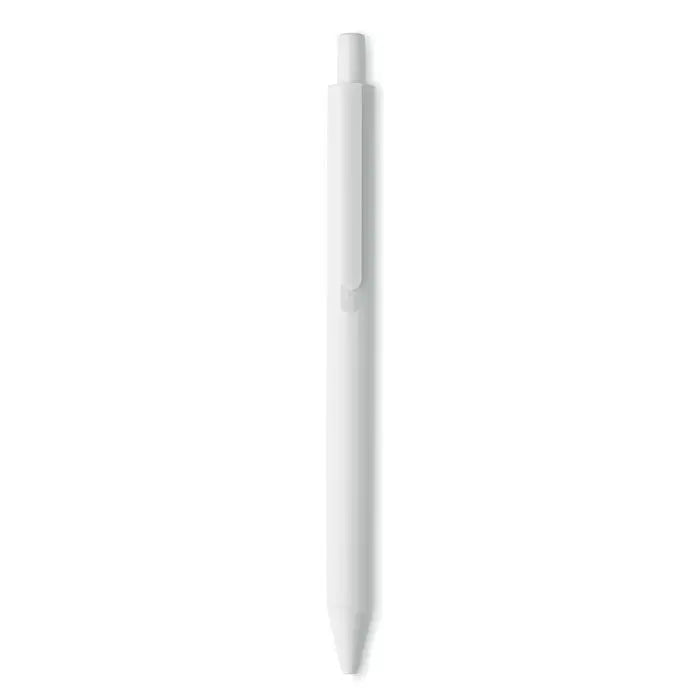 Pix cu buton alb din plastic abs reciclat cu finisaj neted si contur ergonomic minimalist