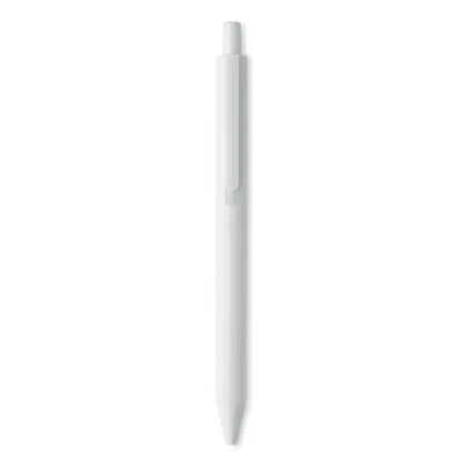 Pix cu buton alb din plastic abs reciclat cu finisaj neted si contur ergonomic minimalist