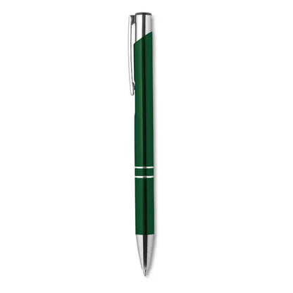 Pix cu buton cu cerneala neagra un pix stilou elegant verde inchis cu clips si accente metalice argintii