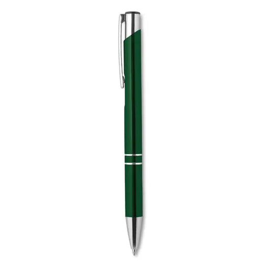 Pix cu buton cu cerneala neagra un pix stilou elegant verde inchis cu clips si accente metalice argintii