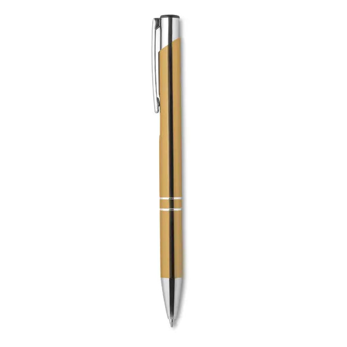 Pix cu buton cu cerneala neagra in culoare aurie cu accente metalice argintii si design modern elegant