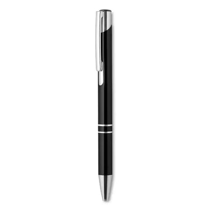 Pix cu buton cu cerneala neagra stilou cu bila negru si argintiu cu design modern si accente metalice