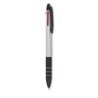 Pix cu cerneala in 3 culori stilou argintiu si negru cu grip texturat pentru scris precis