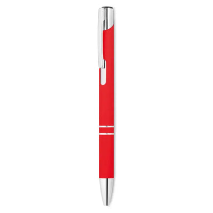 Pix cu finisaj cauciucat rosu cu accente metalice argintii si design modern elegant