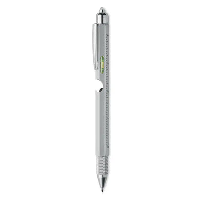 Pix cu nivel de spirit si rigla in argintiu din metal, unelte multifunctionale utile pentru masuratori precise