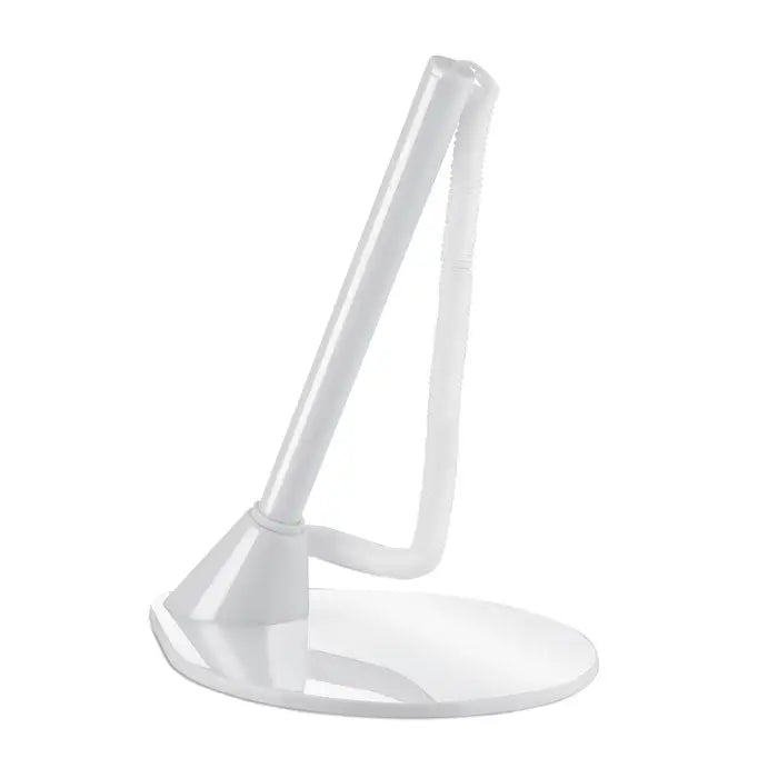 Lampă de birou albă din plastic pix cu suport cu design modern și braț ajustabil