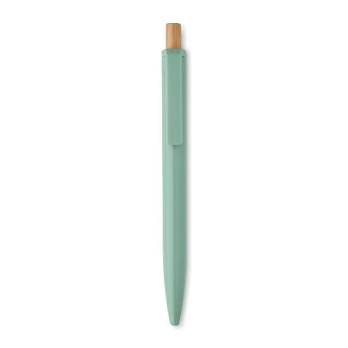 Pix din abs reciclat un pix elegant din plastic verde mentă cu capac în culoarea lemnului natural