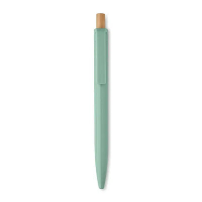 Pix din abs reciclat un pix elegant din plastic verde mentă cu capac în culoarea lemnului natural