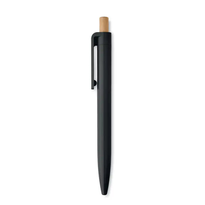 Pix din abs reciclat un pix cu corp negru si capac din lemn natural design minimalist ecologic