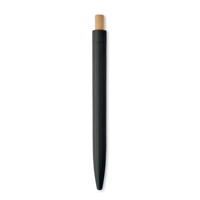 Pix din abs reciclat pix negru cu capac din lemn deschis la culoare pentru scris sustenabil