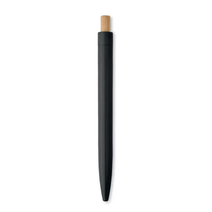 Pix din abs reciclat pix negru cu capac din lemn deschis la culoare pentru scris sustenabil